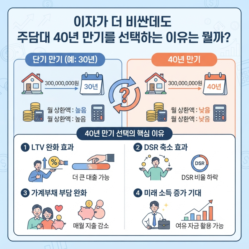 이자가 더 비싼데도 주담대 40년 만기를 선택하는 이유는 뭘까?