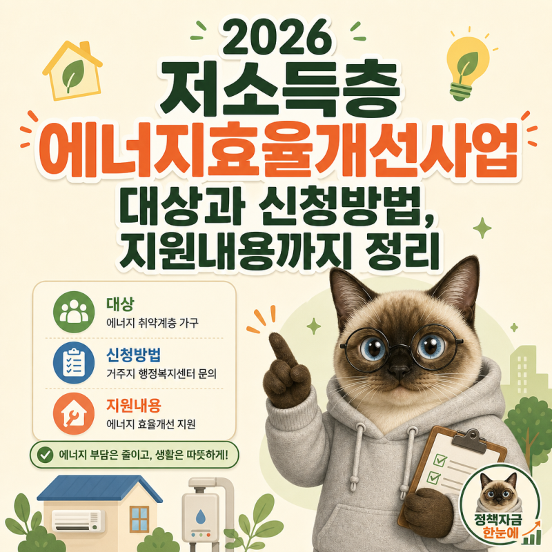 2026 저소득층 에너지효율개선사업 대상과 신청방법, 지원내용까지 정리