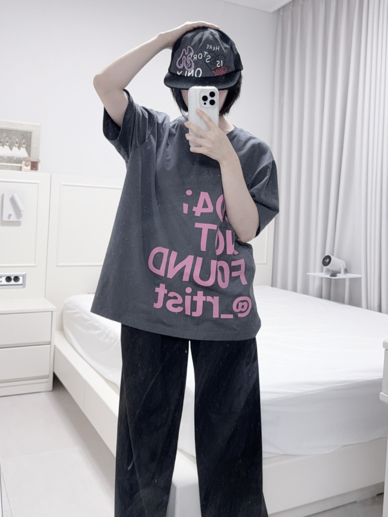 루 서울 RUU SEOUL 404반팔 레터링 티셔츠, 버튼 레이어드 티셔츠 무신사 데일리룩 반팔