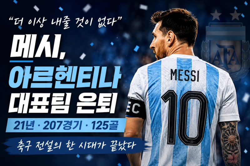 ⚽ “더 이상 내줄 것이 없다” 메시, 아르헨티나 대표팀 은퇴…21년 전설의 마침표.