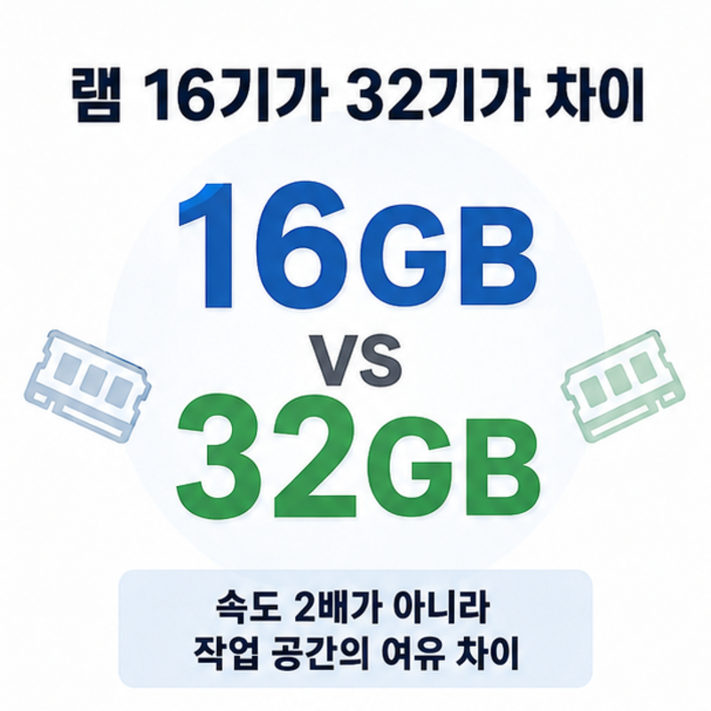 램 16기가 32기가 차이, 용도별 선택 기준 정리
