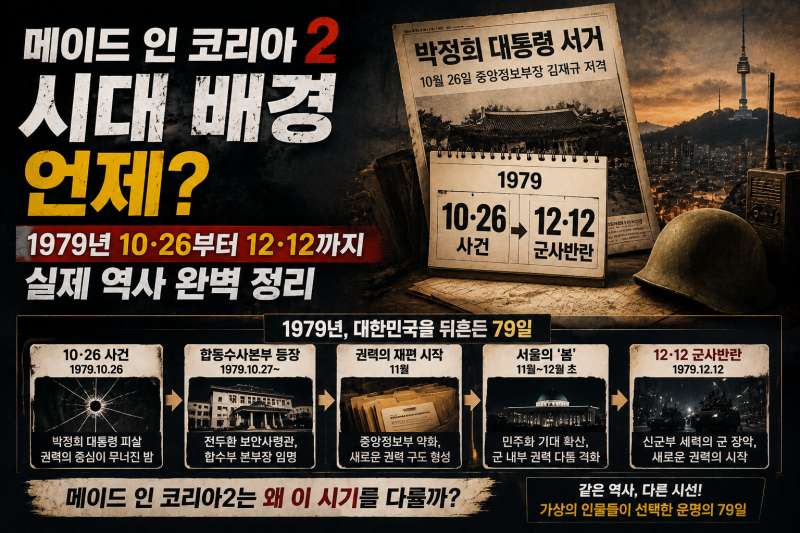 메이드 인 코리아2 시대 배경 언제? 1979년 10·26부터 12·12까지 실제 역사