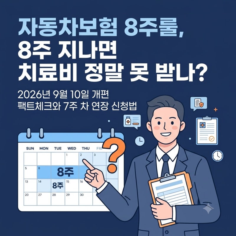 자동차보험 8주룰 경상환자 치료비 지급 기준과 9월 10일 이후 연장 방법