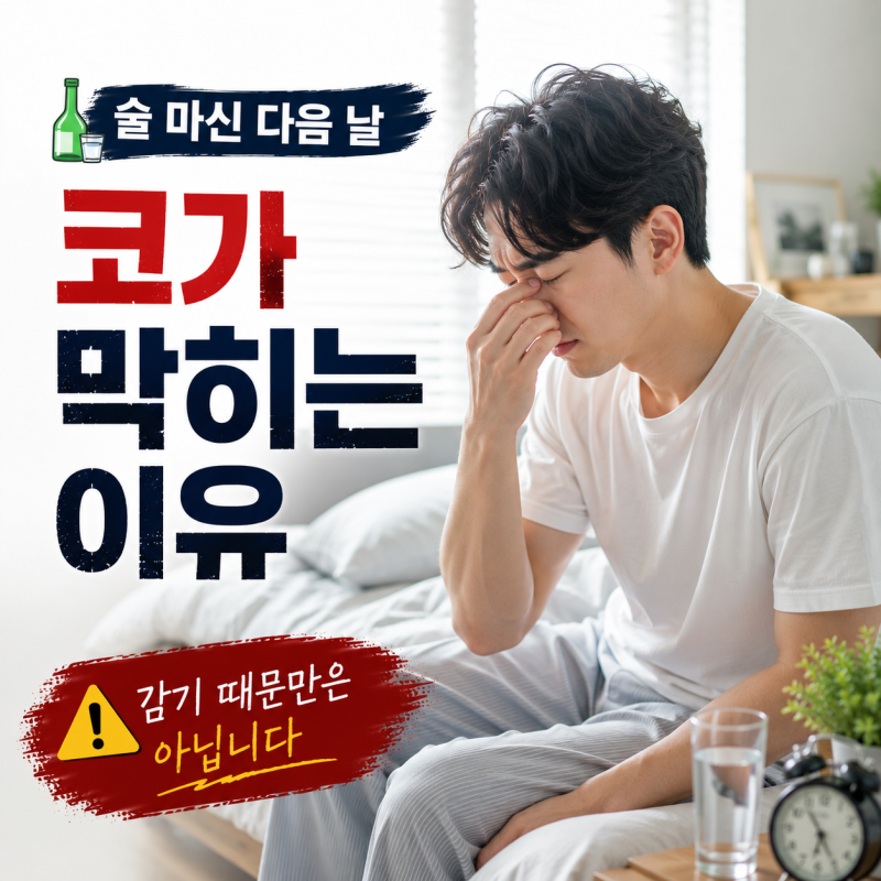 술만 마시면 다음 날 콧물과 코가 막히는 이유, 비염 때문일까요?