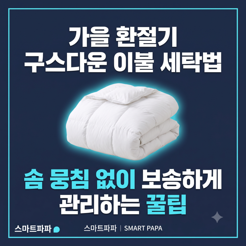 가을 환절기 구스다운 이불 세탁법 솜 뭉침 없이 보송하게 관리하는 꿀팁
