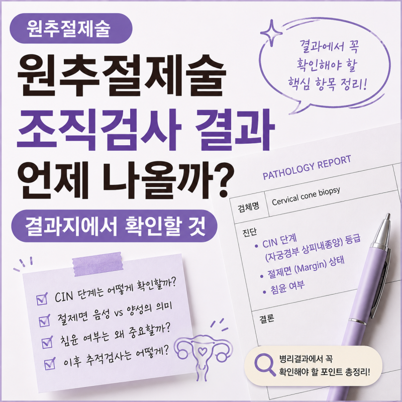 원추절제술 조직 검사 결과 언제 나올까? 결과지에서 확인할 것