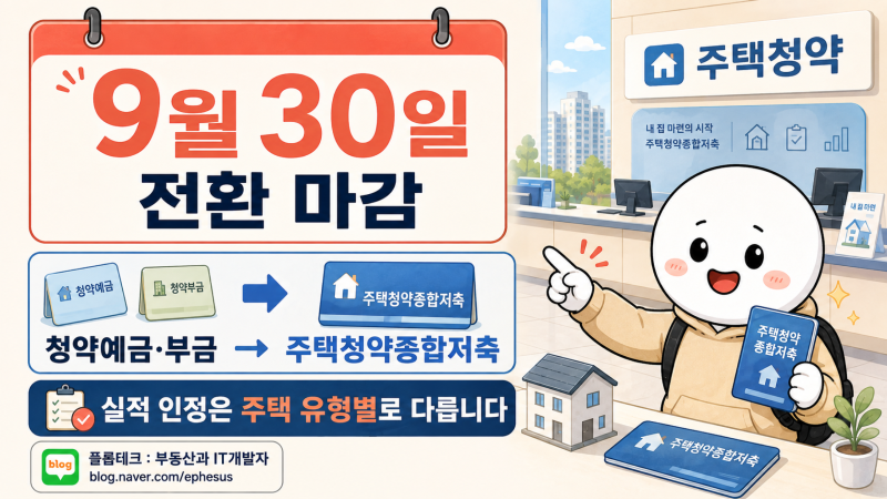 청약예금·부금 종합저축 전환 9월 30일 마감, 내 실적은 어디까지 이어질까?