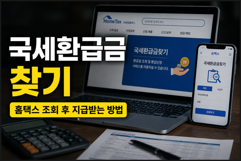 국세환급금 찾기, 홈택스 조회 후 지급받는 방법