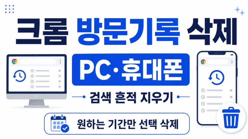 크롬 방문기록 삭제 방법, PC·휴대폰에서 검색 흔적 지우기