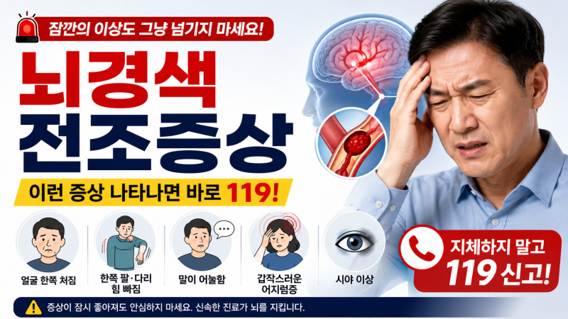 뇌경색 전조증상, 잠깐 괜찮아져도 위험할까? 초기증상과 골든타임