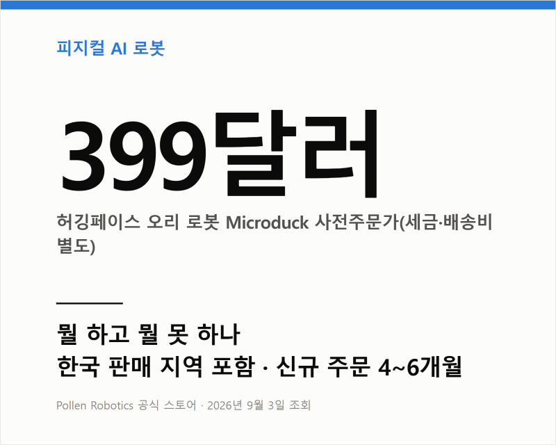 399달러 오리 로봇 마이크로덕, 왜 사는거야?