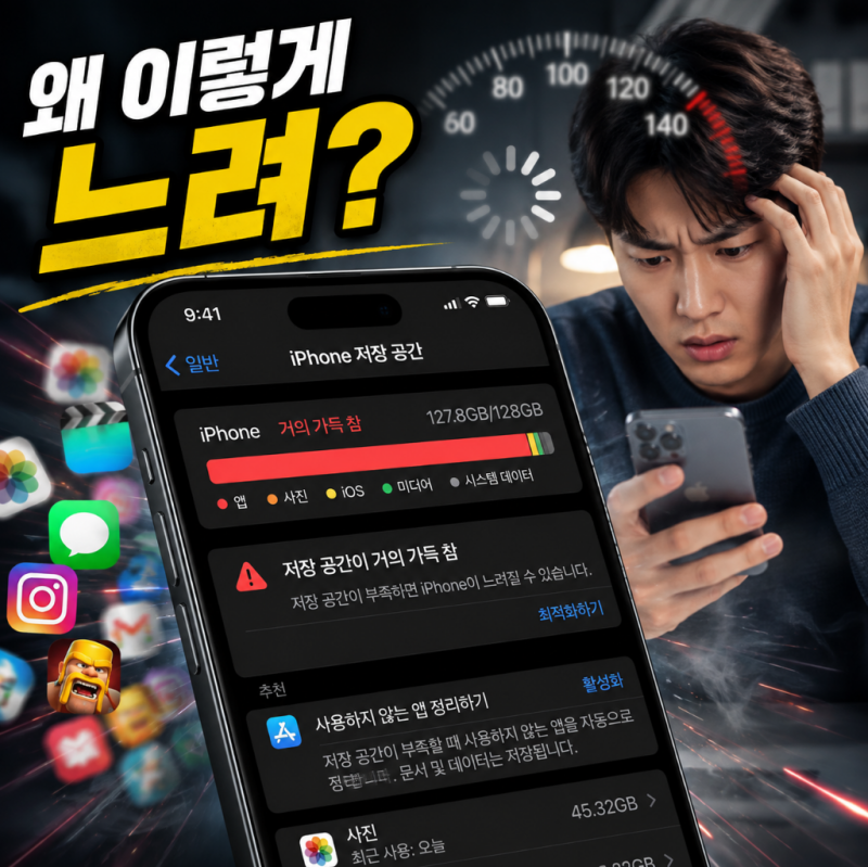 "내 폰만 왜 이렇게 느려졌지?" 아이폰은 대부분 '이 설정'과 저장공간 때문에 체감 속도가 달....