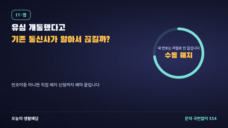알뜰폰 유심 개통하면 기존 통신사 자동 해지되나? 요금 이중청구 막는 법