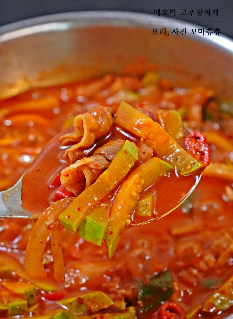 진한 돼지고기 고추장찌개 레시피 애호박찌개 입맛 없을 때 최고!