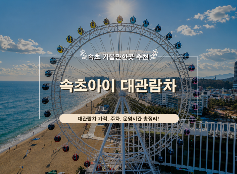 속초아이 대관람차 가격 주차 운영시간｜속초 가볼만한곳 추천