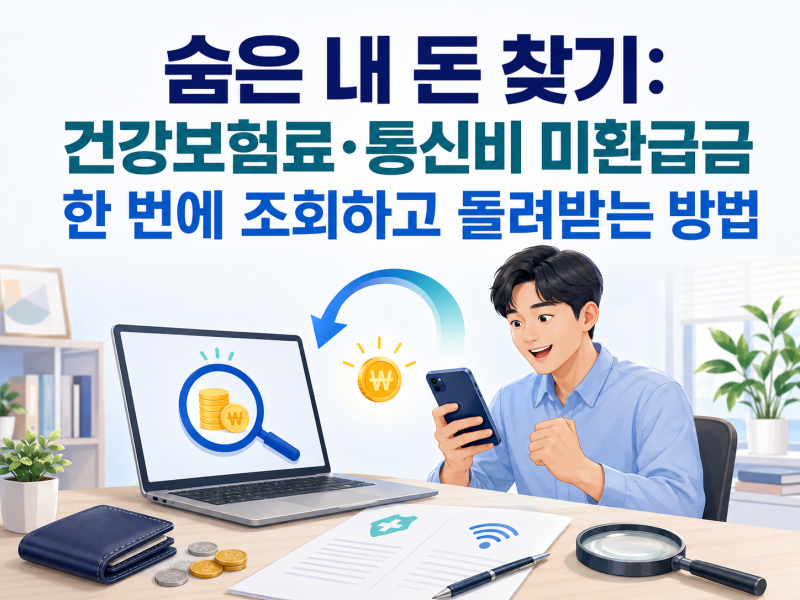 숨은 내 돈 찾기: 건강보험료·통신비 미환급금 한 번에 조회하고 돌려받는 방법