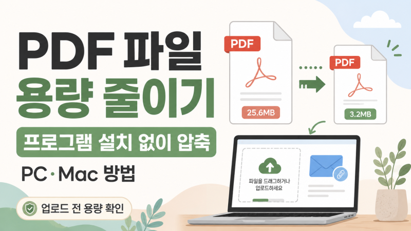 PDF 파일 용량 줄이기, 프로그램 설치 없이 압축하는 방법