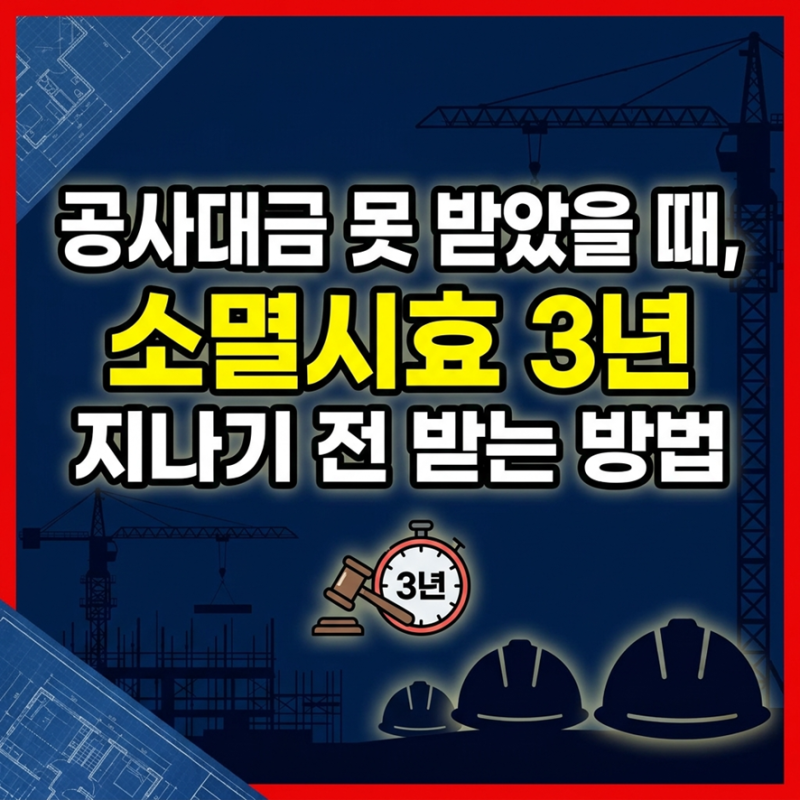 공사대금 못 받았을 때, 소멸시효 3년 지나기 전 받는 방법