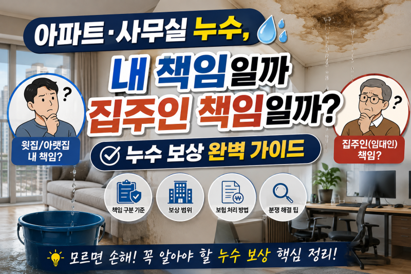임차사무실·아파트 누수사고, 일상생활배상책임보험으로 해결될까?