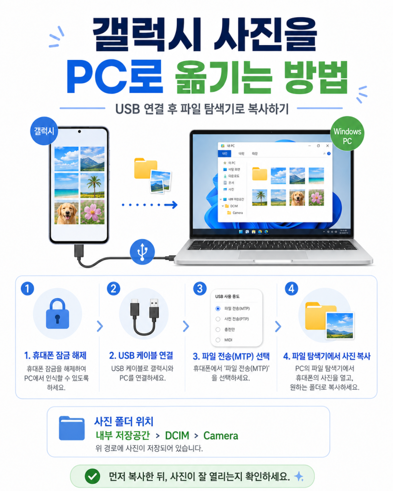 휴대폰 사진 PC로 옮기기, 갤럭시·아이폰 컴퓨터로 저장하는 방법