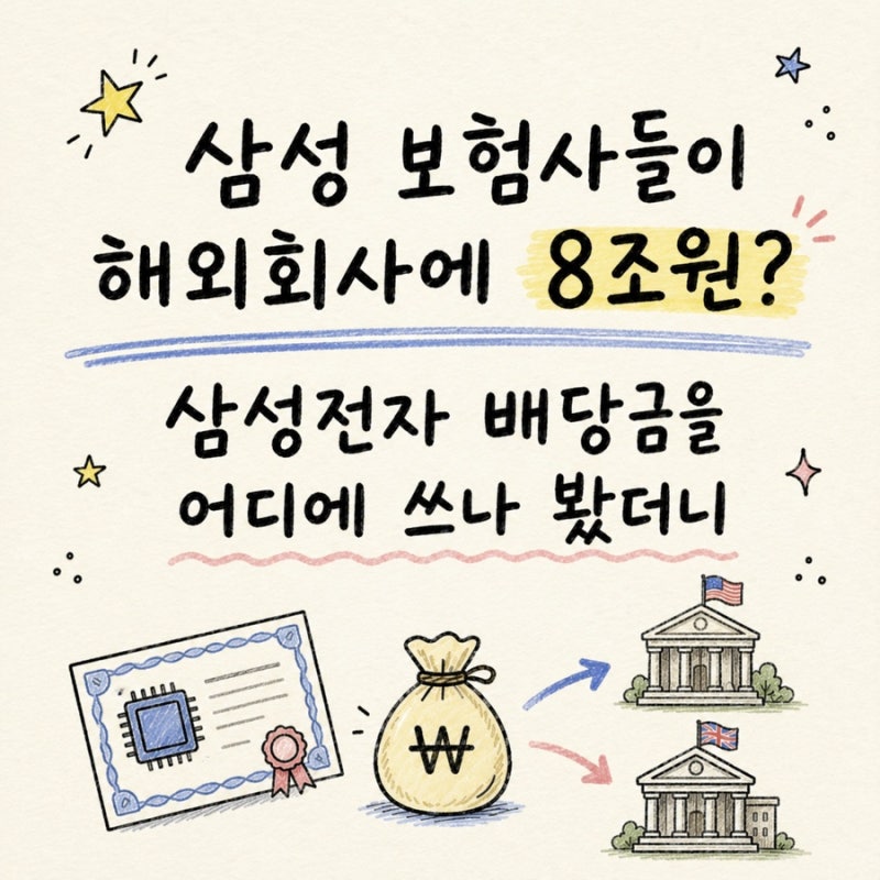 삼성 보험사들이 해외회사 사는데 8조원? 삼성전자 배당금을 어디에 쓰나 봤더니