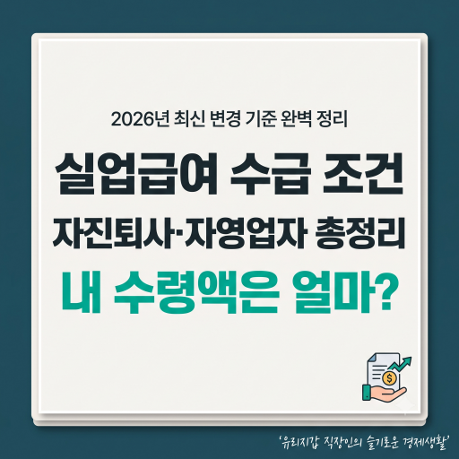 실업급여 조건, 자진퇴사·자영업자·청년 수급 정리(2026년 변경 기준)