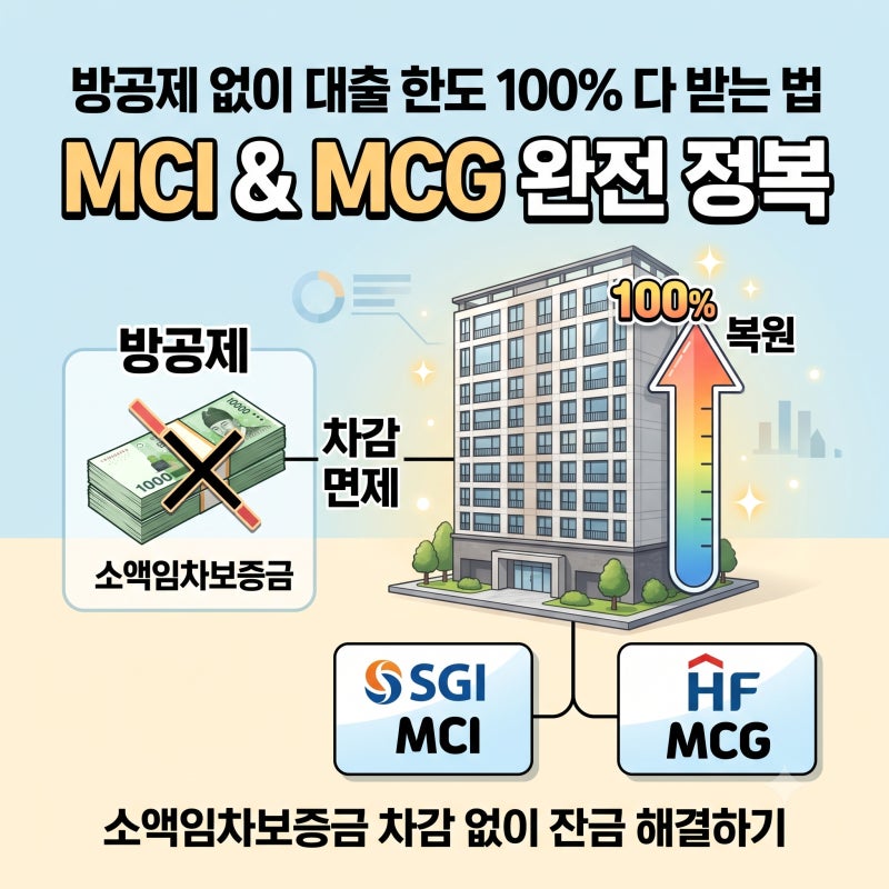 방공제 차감 없이 주택담보대출 한도 100% 다 받는 법 (MCI·MCG 완벽 정리)