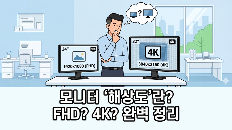 모니터 해상도 완벽정리 : 개념부터 크기별 맞춤 추천까지 (FHD, QHD, 4K)