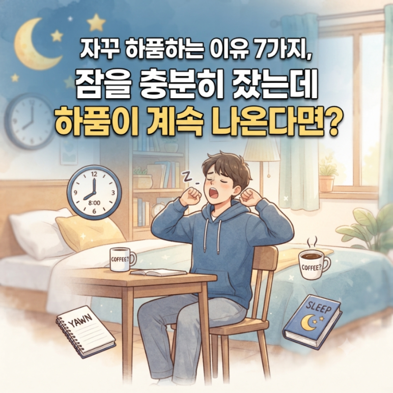 자꾸 하품하는 이유 7가지, 잠을 충분히 잤는데 하품이 계속 나온다면?