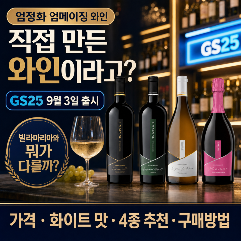 엄정화 와인 가격 총정리｜엄메이징 화이트와인·GS25 출시·4종 추천, 빌라마리아 차이