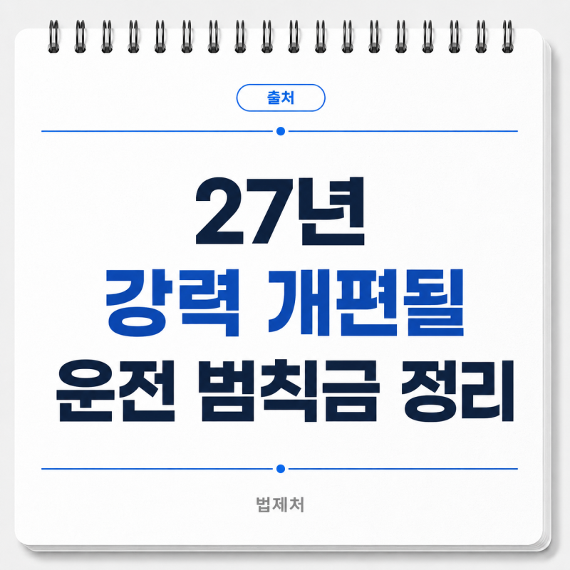 "이 정도면 괜찮겠지"라고 생각했다가 큰 후회합니다. 27년 강력 개편될 운전 범칙금 정리