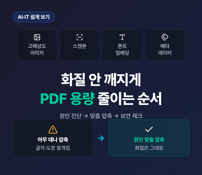 PDF 용량 줄이기, 화질 깨지지 않게 줄이는 순서