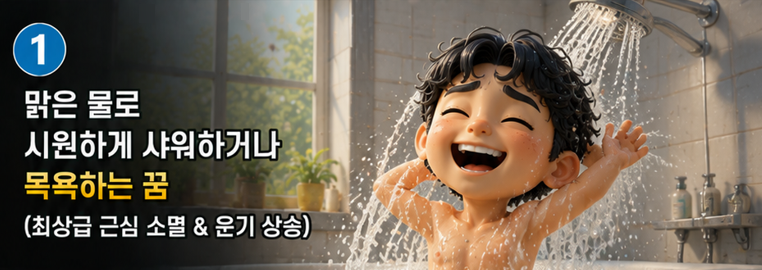 꿈 해몽 _ 목욕하는 꿈/ 샤워하는 꿈/ 때 미는 꿈 / 묵은 때 씻어내는 반전 대길몽 총정리 (재....