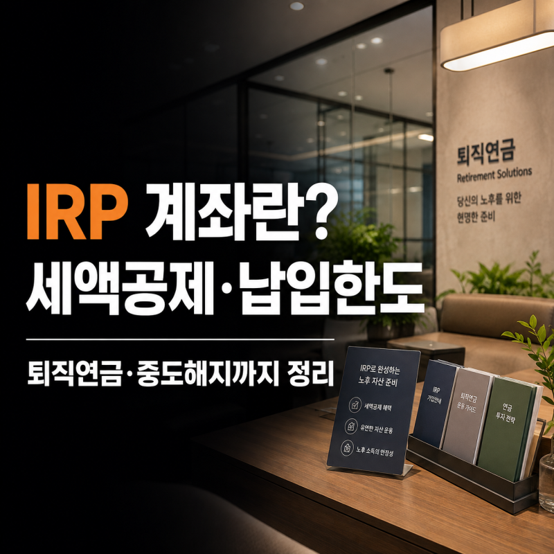IRP 계좌란? 세액공제·납입한도부터 퇴직연금·중도해지까지 정리