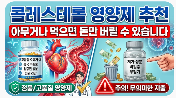 콜레스테롤 영양제 추천 예방 아무거나 먹으면 돈만 버릴 수 있습니다