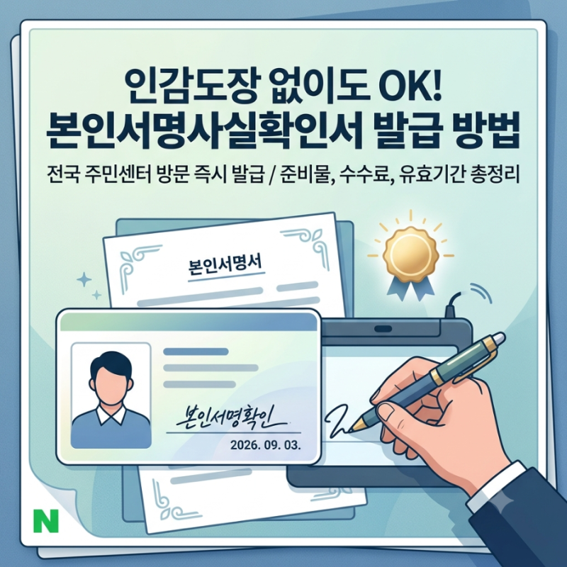 인감도장 없이 가능한 본인서명사실확인서 발급 방법 (준비물·수수료·유효기간 총정리)