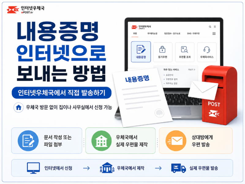 내용증명 인터넷으로 보내는 방법｜인터넷우체국에서 직접 발송하기