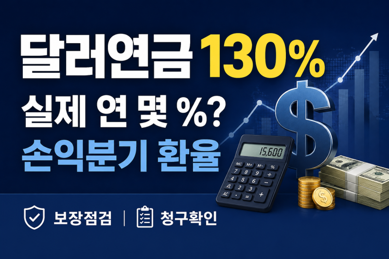 메트라이프 달러연금보험 130% 환급 실제 연 수익률 계산
