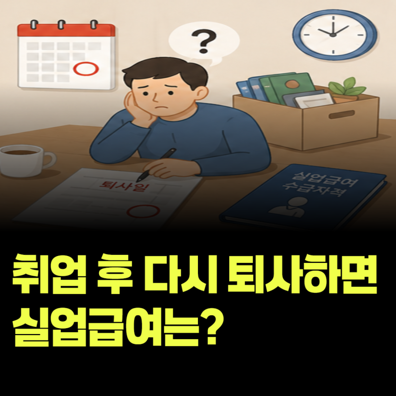 취업 후 일주일 만에 퇴사하면 기존 실업급여는 어떻게 될까?