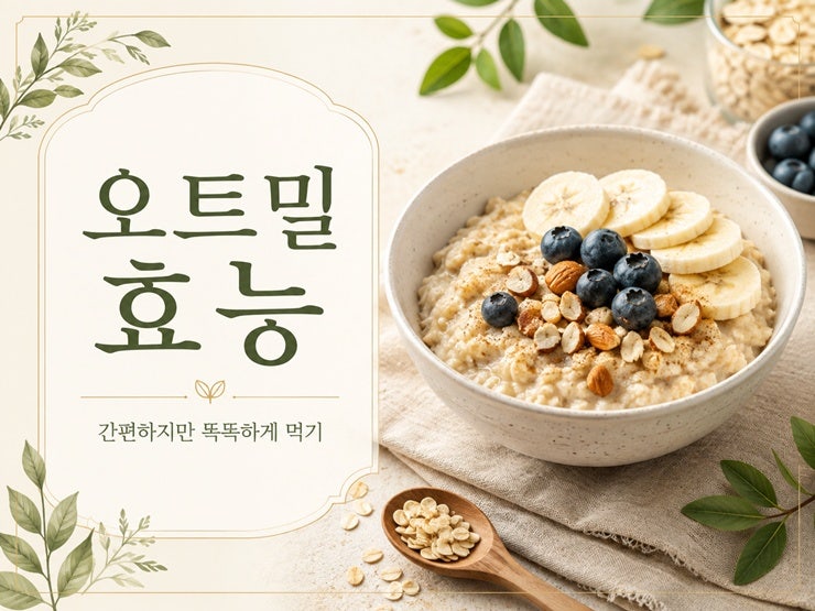 오트밀 효능, 매일 아침 먹어도 될까? 혈당·다이어트와 먹는 법