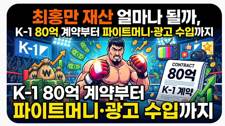 최홍만 재산 얼마나 될까, K-1 80억 계약부터 파이트머니·광고 수입까지