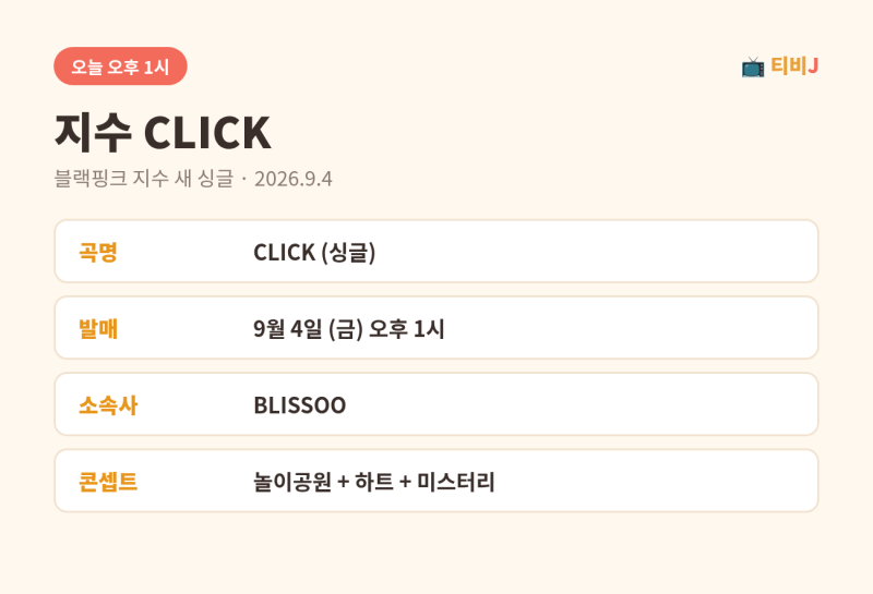 지수 신곡 CLICK 오늘 오후 1시 발매, 콘셉트부터 전작 기록까지 정리