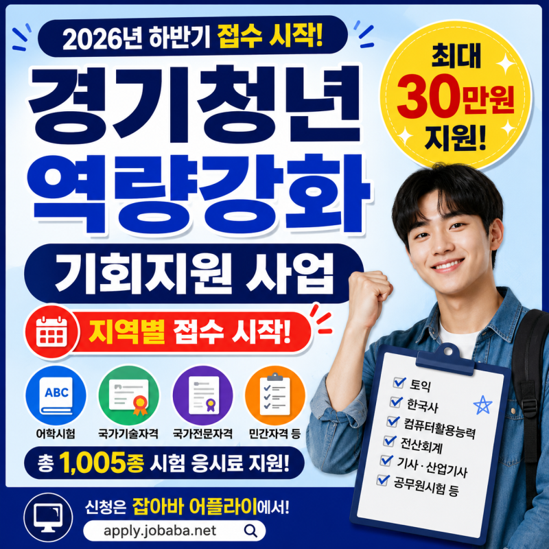 2026 경기청년 역량강화 기회지원｜지역별 접수일정·최대 30만원 신청