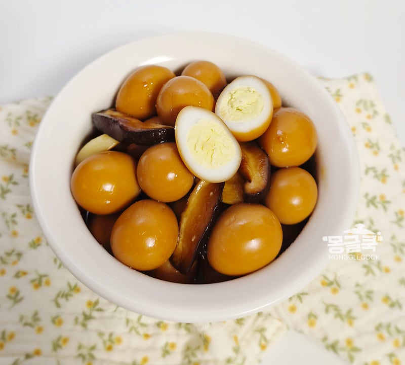 메추리알장조림 레시피 표고버섯 넣어 맛있게 아이반찬 만들기