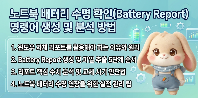 노트북 배터리 수명 확인(Battery Report) 명령어 생성 및 분석 방법