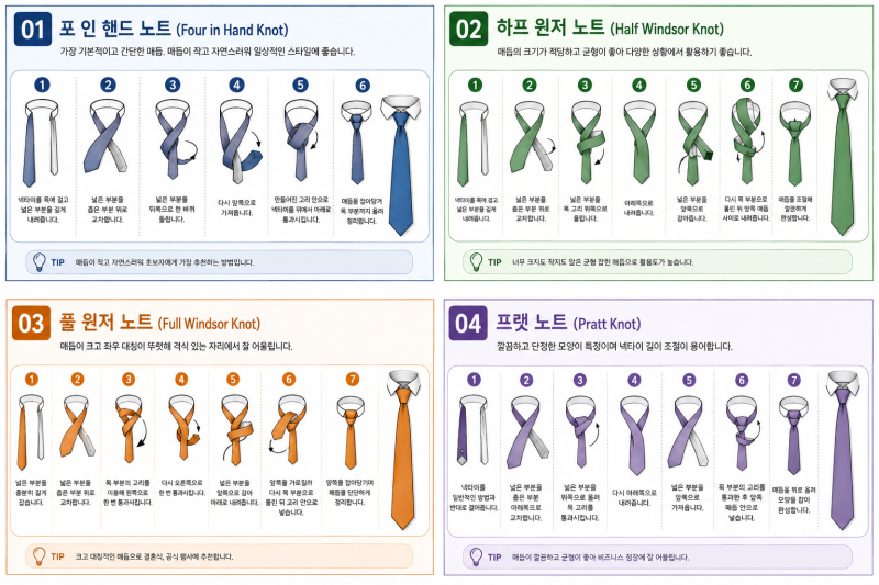넥타이 매는법 종류별 4가지! 상황에 맞게 멋있게 매는 방법