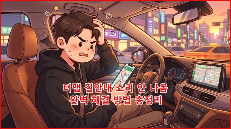바쁜 출근길에 갑자기 먹통? 티맵 길안내 소리 안 나옴 완벽 해결 방법 총정리