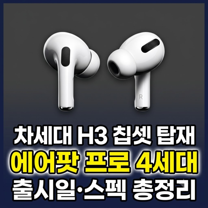 노캔 성능 2배 향상? 에어팟 프로 4세대 H3 칩셋 유출 스펙 및 예상 출시일