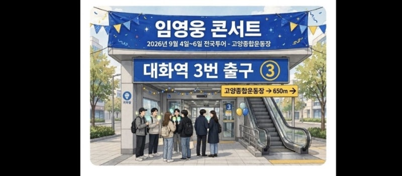 [내일 개막] 임영웅 고양콘서트 650m 도보 10분! 대화역 3번 출구가 답이다 ,추가 티켓 구매 지....