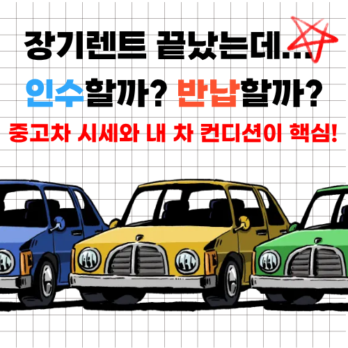 신차 장기렌트카 인수 vs 반납 어떤 게 유리할까? 장기렌트 리스 할부 세금 비교